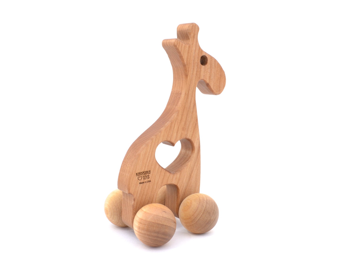 Wooden Toy Giraffe Natural Baby PushToy Waldorf Inspired