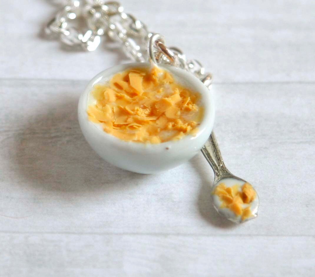 Cereal bowl necklace cheerios fruit loops cornflakes by Zoozim