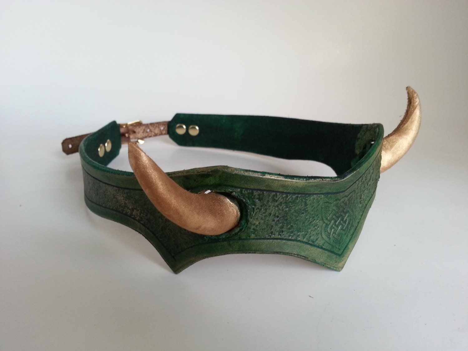 Leather Costume LARP Loki Horn Headband