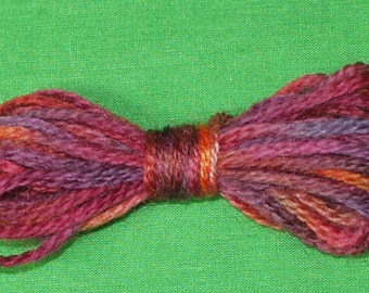 Tapestry Wool ,3 Ply Hand Dyed in Burgundy,Purple Multi Colors Crewel Yarn
