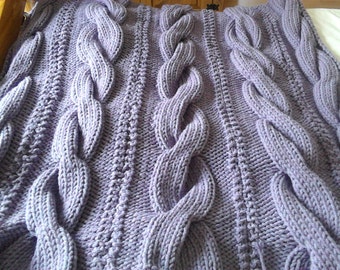 Sammi Cable Knit Blanket - Denim main image 1
