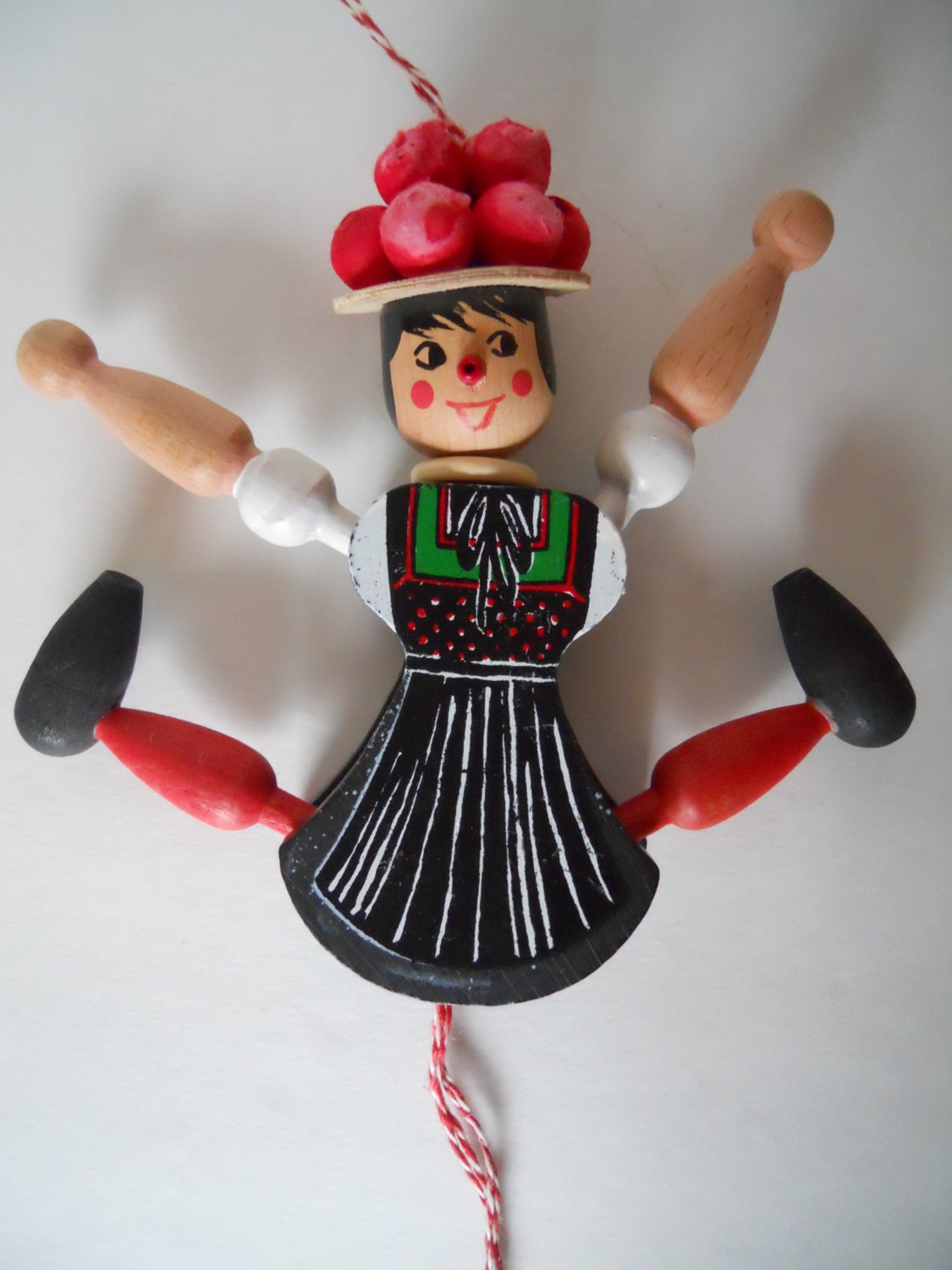 Darling Vintage Wood Jumping Jack Doll Toy Gschnitzer Toy