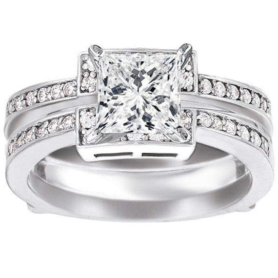 Square Halo Style Ring Guard Enhancer Wedding Ring Guard