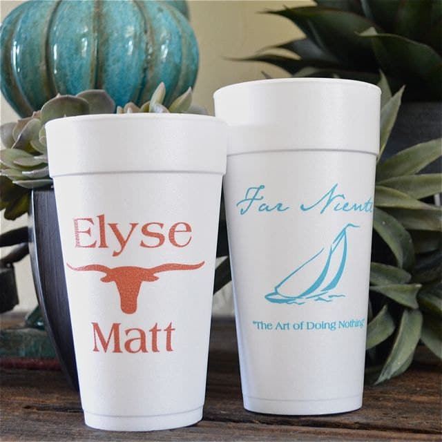 Customizable Styrofoam Party Cups Personalized Foam Cups