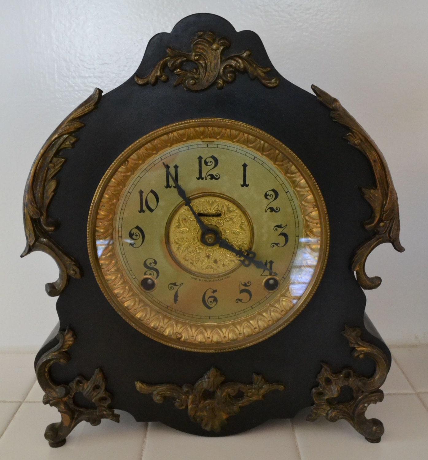 Beautiful 1800's Antique Ingraham Mantel Clock by HeathenlyVintage