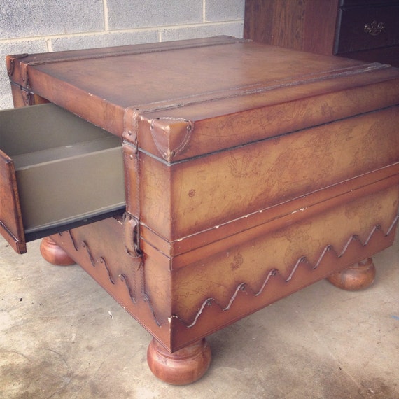 On Hold Old World Map Trunk Coffee Table rustic end table