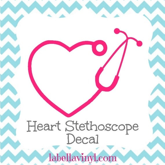 Custom Heart Stethoscope Decal by LaBellaVinyl on Etsy