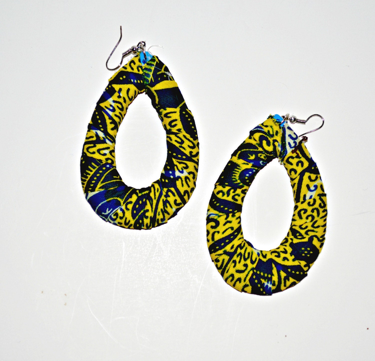 African Hoop Earrings African Ankara Print 3 inches round