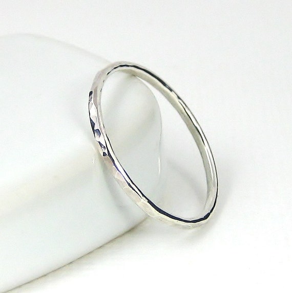 Sterling Silver Knuckle Ring, Stacking Ring, Hammered Ring, Pinkie Rings, Sterling Silver Jewellery