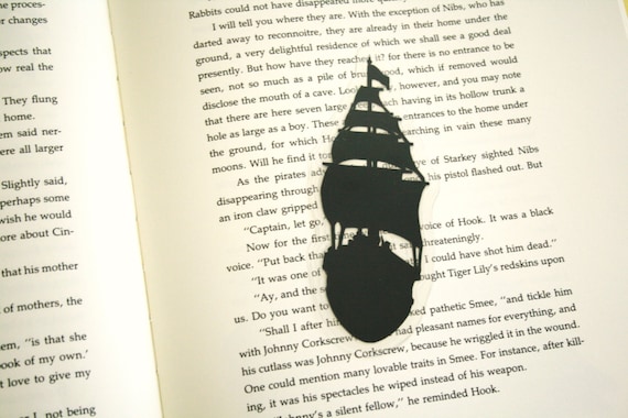 Ship at Full Sail - Hand-cut Silhouette Bookmark, Ship Bookmark, Nautical Bookmark, Pirate Ship