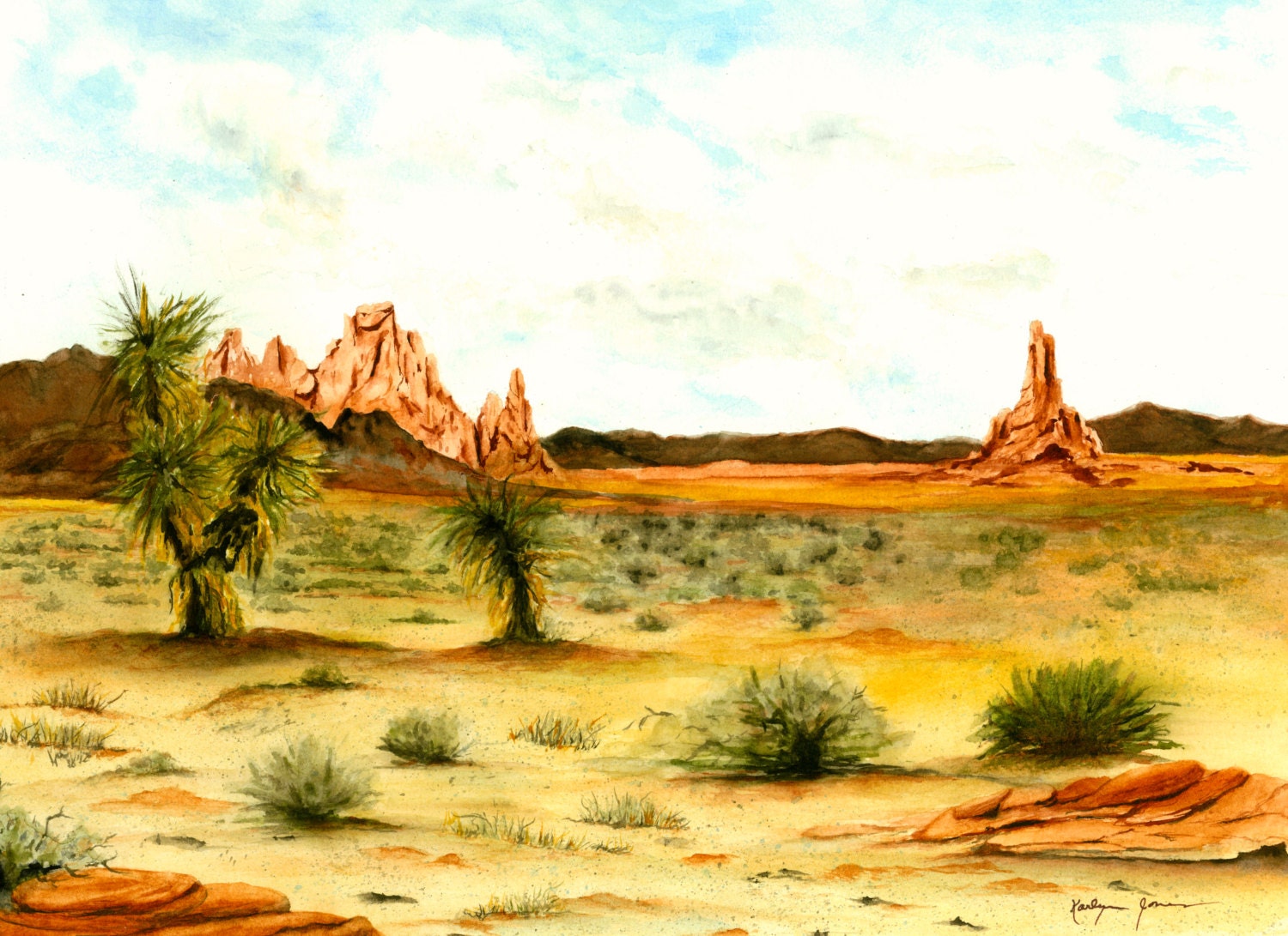 Desert Southwest Landscape Painting Print from Original