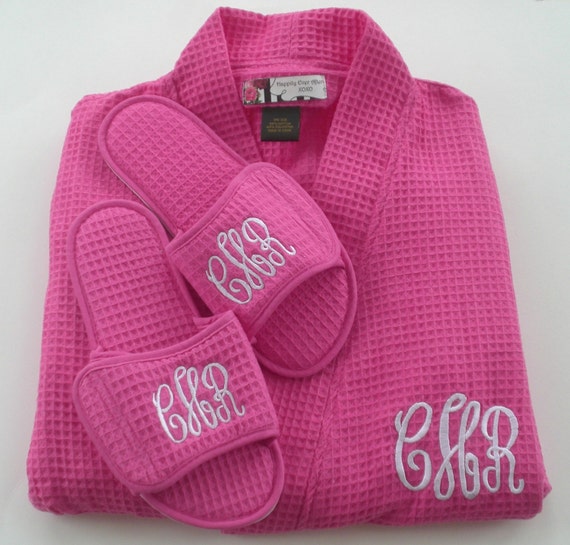 Personalized Robe and Slipper Set Custom by HappilyEverAfterXOXO