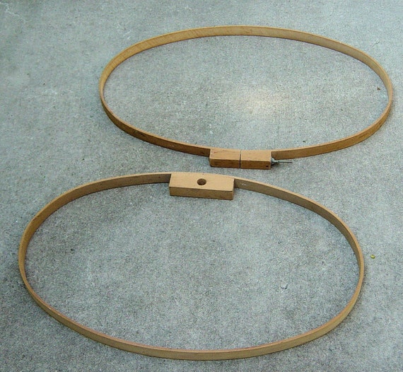 Vintage Gibbs Rug Quilting Wooden Oval Hoop USA Made