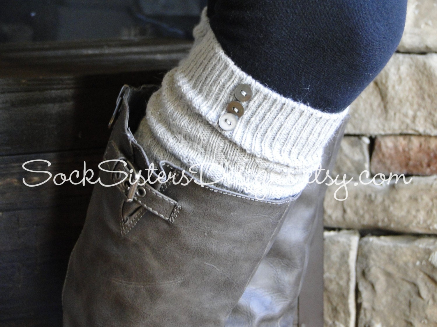 Knee High Boot Socks with Custom button options Sock