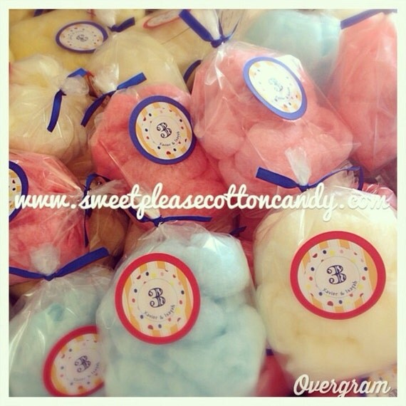 Party Cotton Candy Favor Bags fluffy tasty by SweetPlseCottonCandy