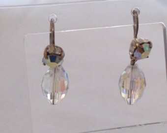 vintage crystal and rhinestone drop earrings