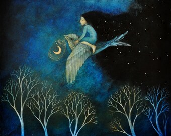 Pack of six greetings cards, two night bird designs