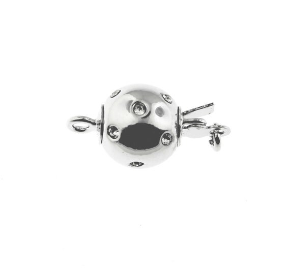 8mm Non Tarnish Rhodium Platinum White by FancyGemsandFindings