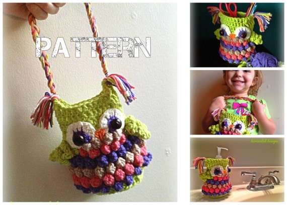 Instant Download Owl Purse Crochet PATTERN by HorizontalDesigns