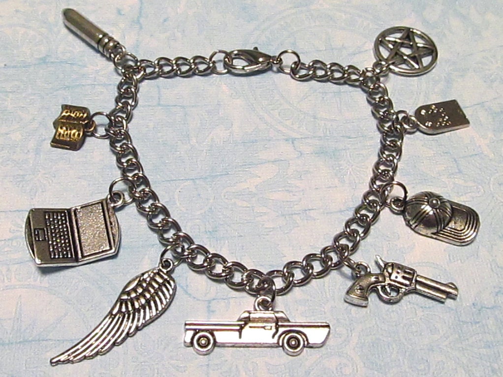SUPERNATURAL Charm Bracelet Dean Sam Cas by PhoenixEchoCreations