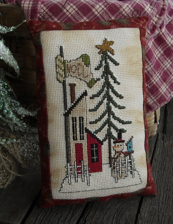 Primitive Saltbox Cross Stitch ePattern Prim by kimberleeannPrims