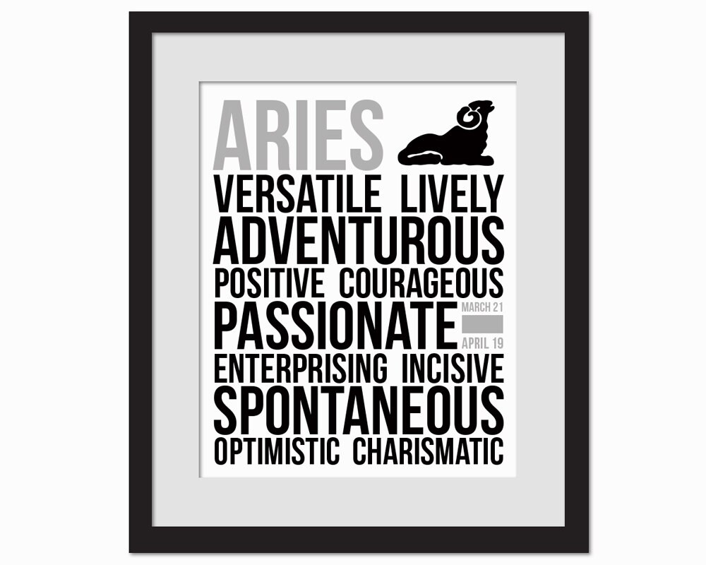 aries personality character traits black white subway art aries personality character traits black white subway art