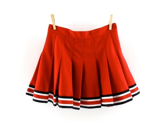 Cheerleader Skirt S/M // Vintage Cheerleading Skirt in Red