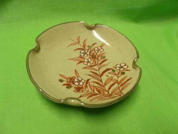 Vintage Japan Ceramic Ashtray with Hand Painted by CatzShinySmiles