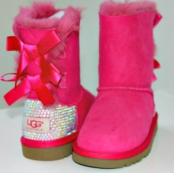Items similar to Kids Bailey Bow Uggs with Swarovski crystals on Etsy