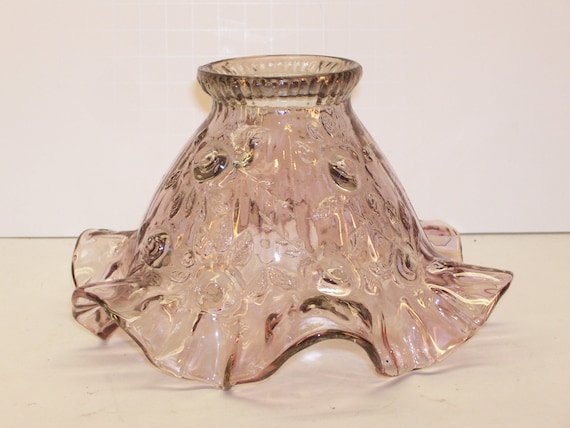 61 New fairy light shade 660 Fenton Glass Cabbage Rose Fairy Lamp Shade in Lavender Pink with   