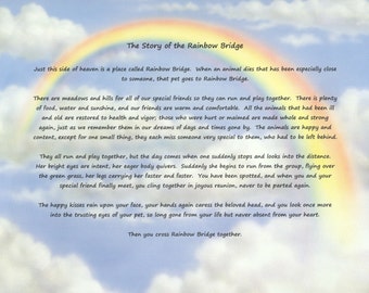 The Story of the Rainbow Bridge Poem Wall Print, FEMALE