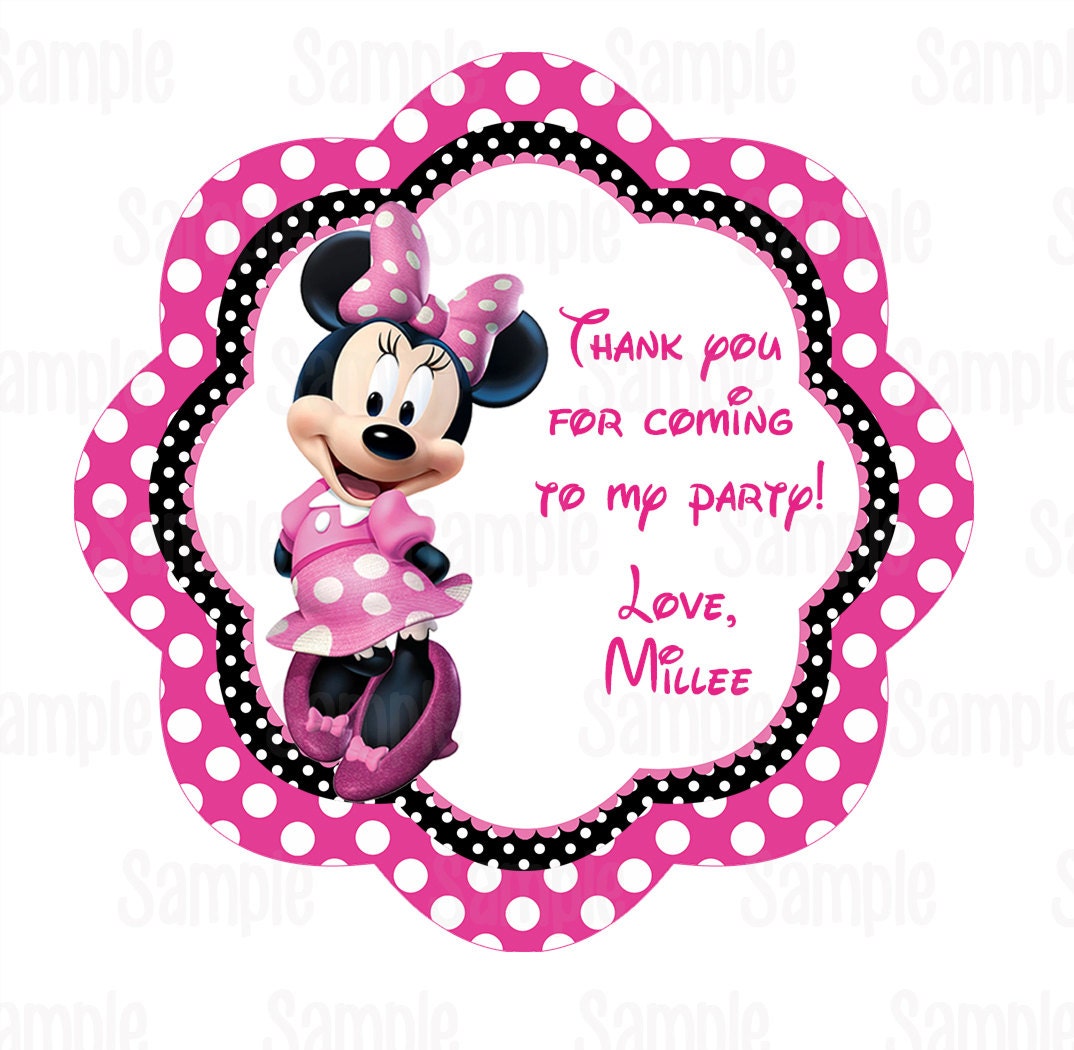 printable minnie mouse party favor tags