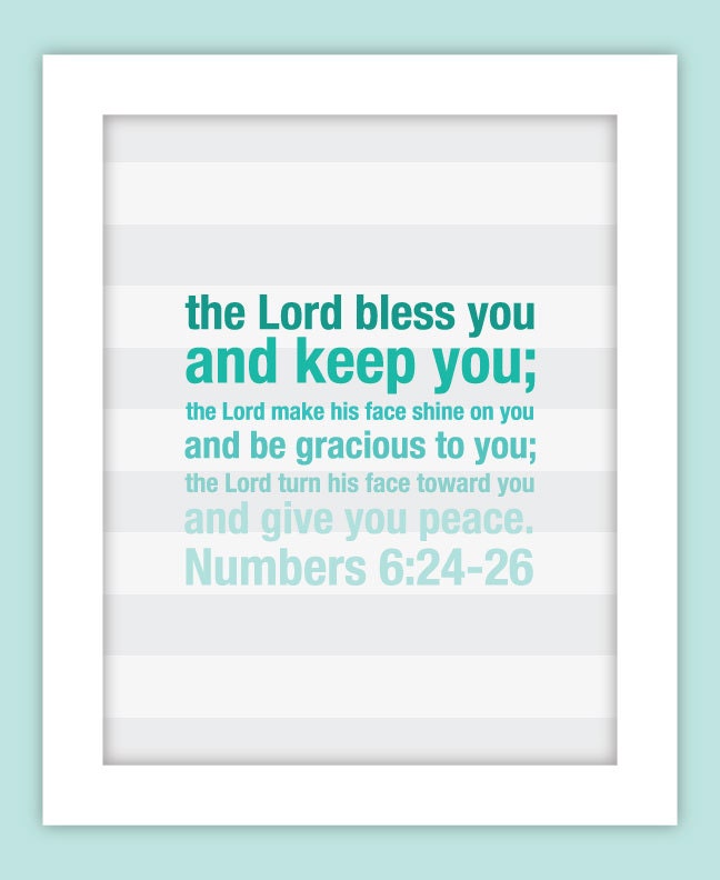 Numbers 6: 24-26 Boy Nursery Bible Verse by TaylorElliottDesigns