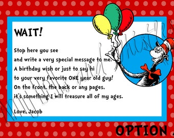 Custom Personalized Dr. Seuss Birthday Or Baby Shower Book Sign 