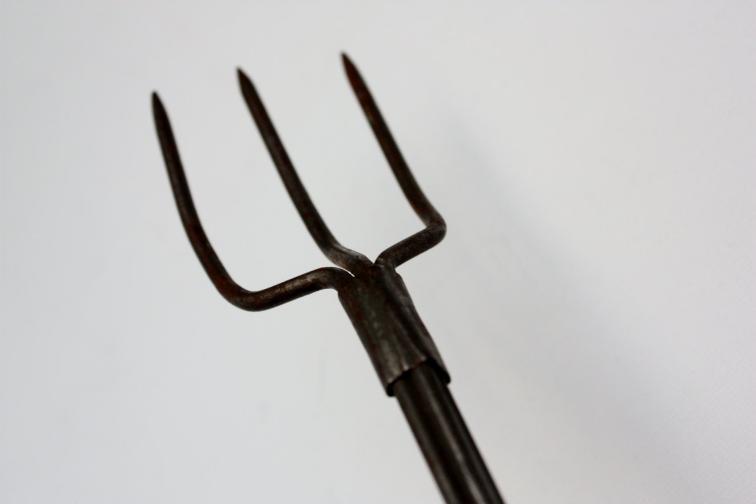 Vintage Three Prong Flesh Meat Fork CarverBlack Wood