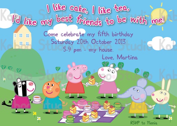 Peppa Pig Custom Invitations 6