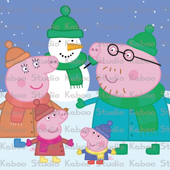 Printable Peppa Pig Christmas Inspired Decorations by KabooStudio