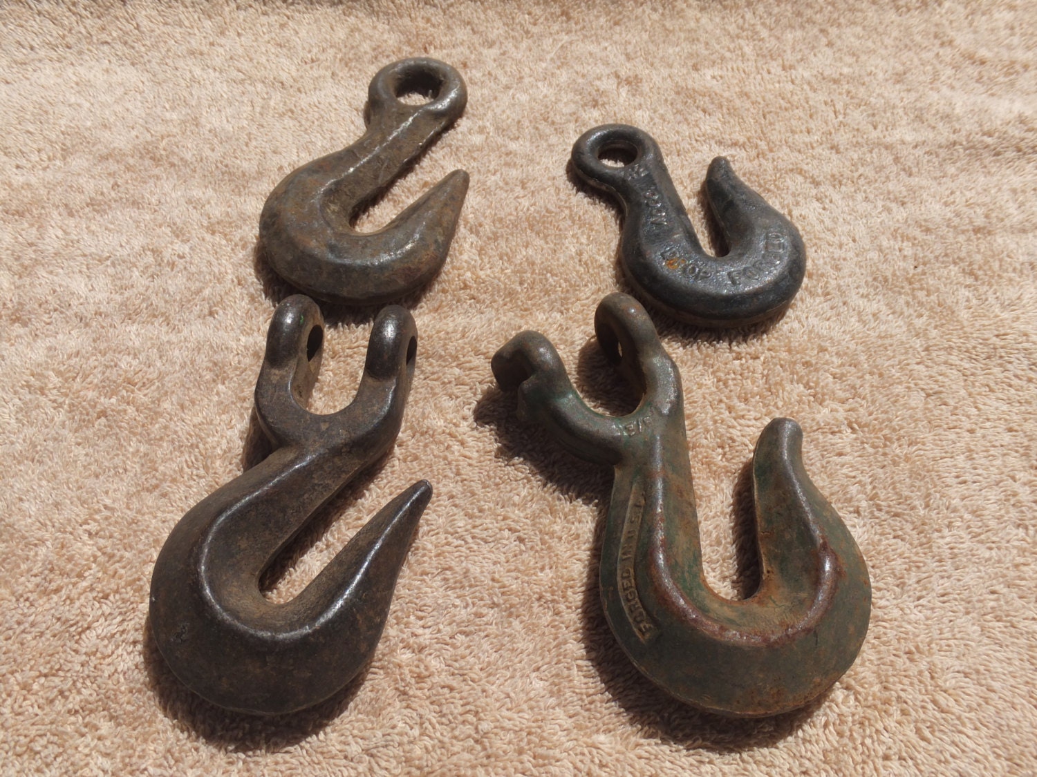 Vintage Industrial Chain Hooks GREAT Yard Art/every day use