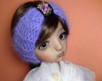OOAK Custom Angora Headband for Blythe and MSD - Lavender