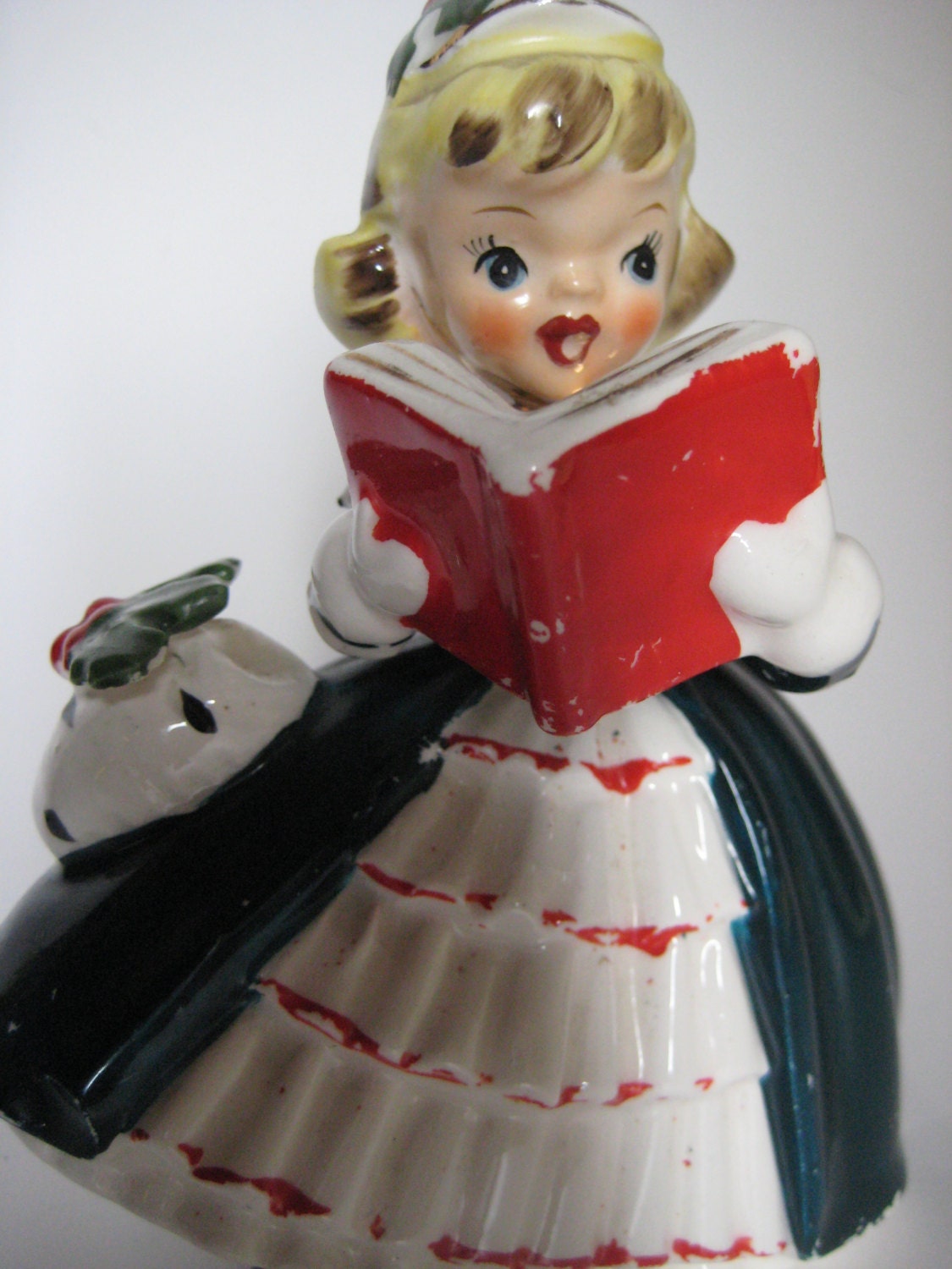 Vintage 1956 Napco Potteries Christmas Caroler Girl Planter 8538