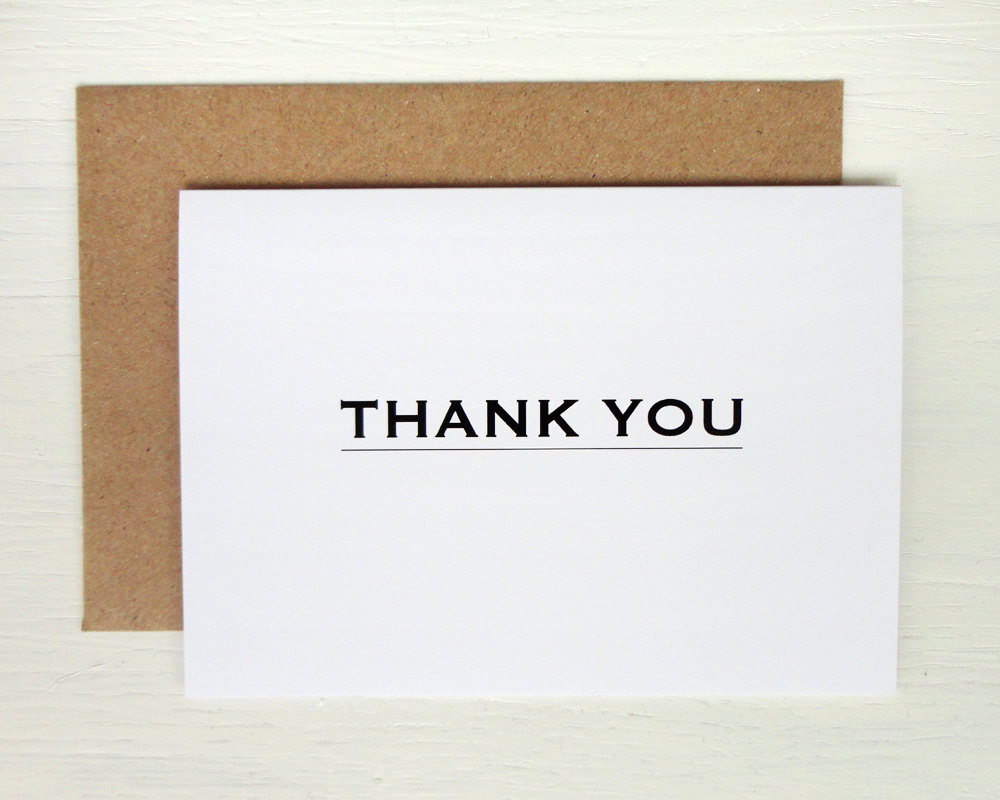 Thank you card minimalist greeting card elegant modern print