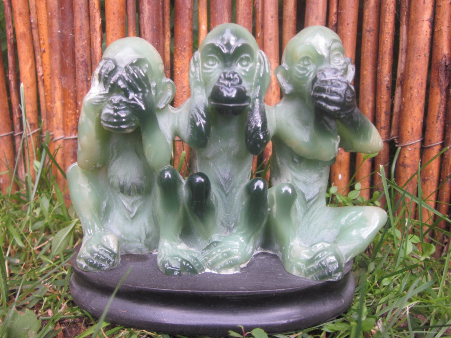 3 wise monkey garden statues large