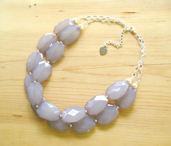 Grey Statement Necklace Gray Statement Necklace Chunky Grey 2675