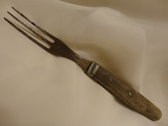 Wood Handle Three Prong Fork FREE Domestic Shipping