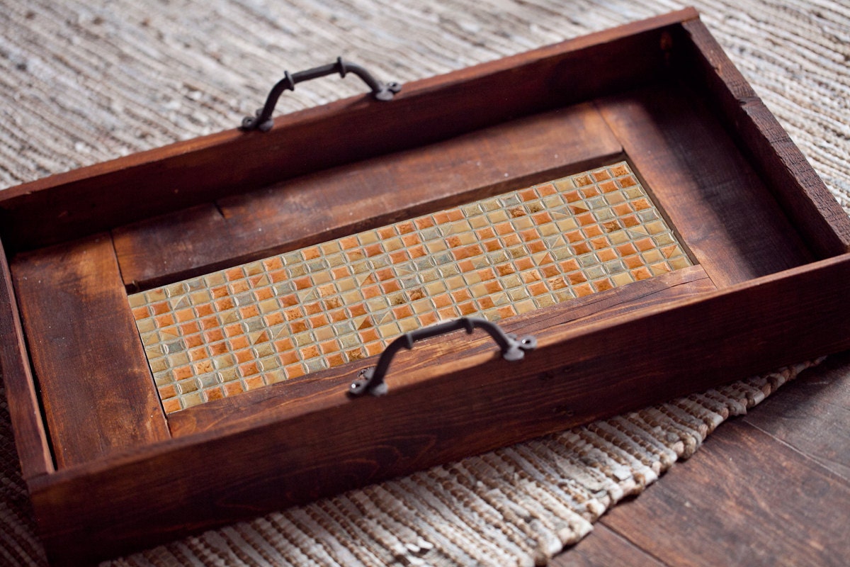 Reclaimed Wood Serving Tray / Ottoman Tray by FoxDenDecor on Etsy