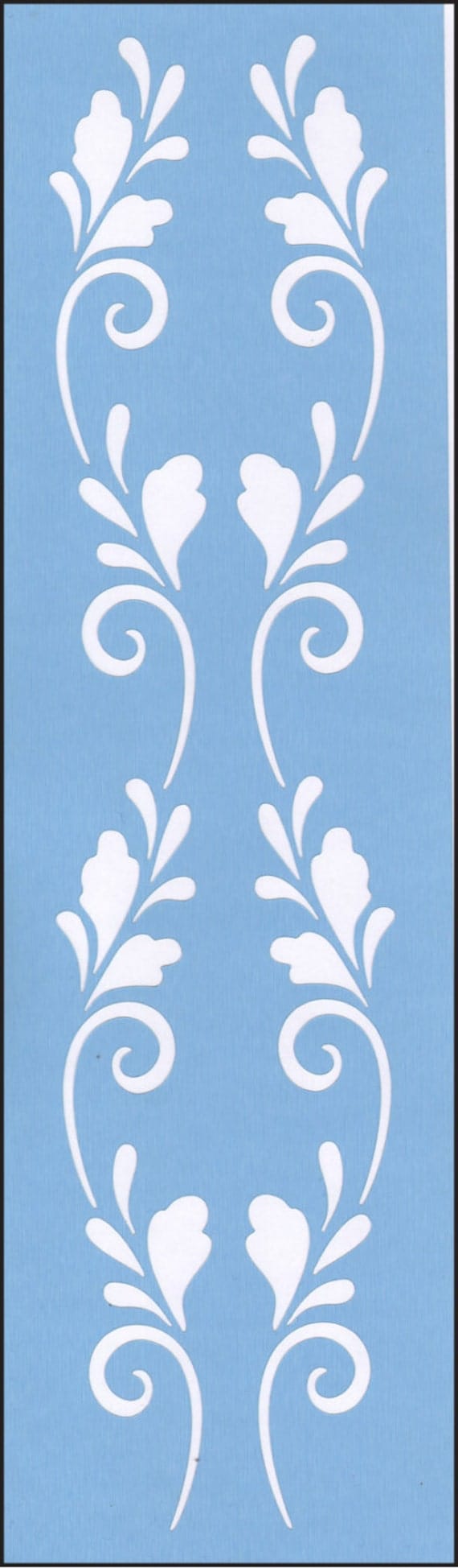 scandinavian double scroll blue laser border stencil 817