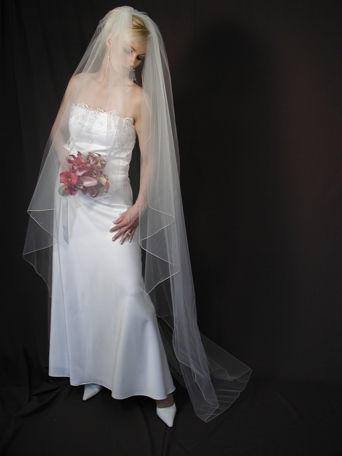 Angel Cut Wedding Veil Water Fall Angel Veil 75 Long 