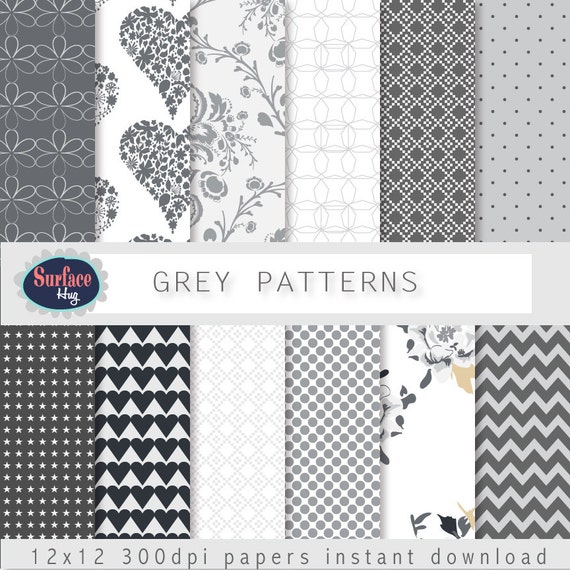 GRAY digital paper GRAY PATTERN Gray polka dots gray