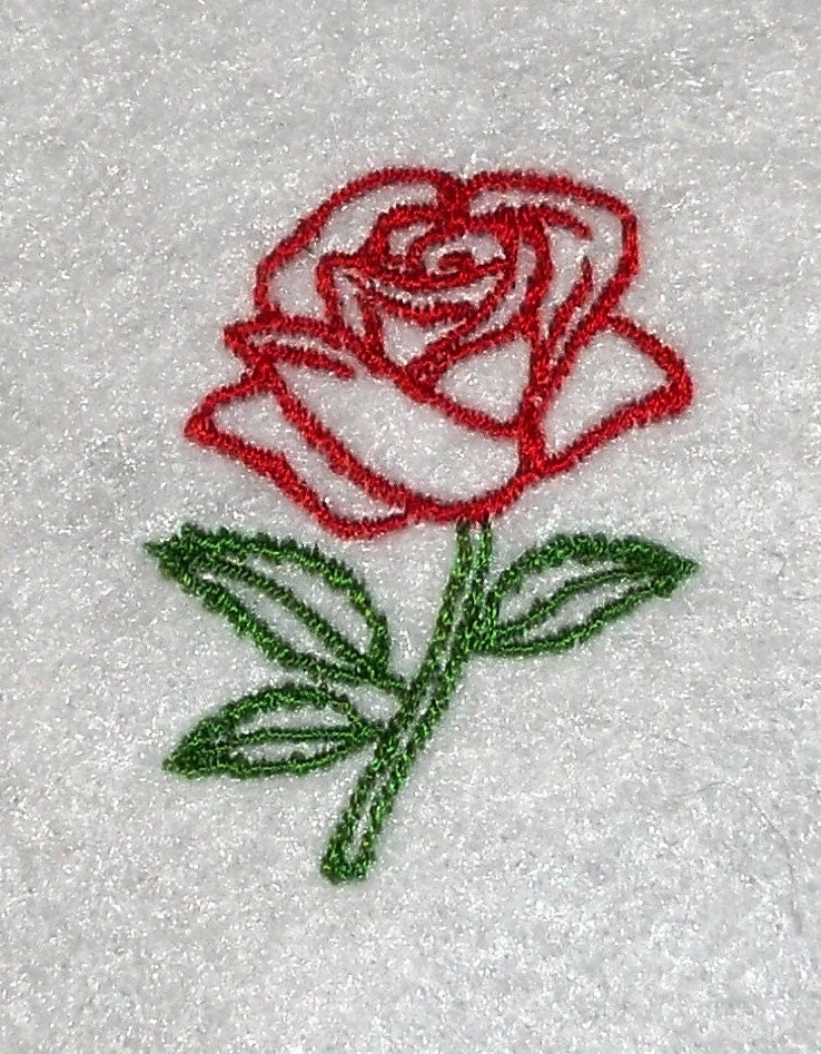 Rose outline embroidery file many sizes and file types