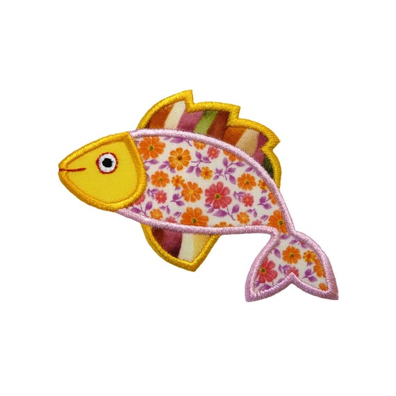 Funky Fish Applique Machine Embroidery Design Pattern in 4